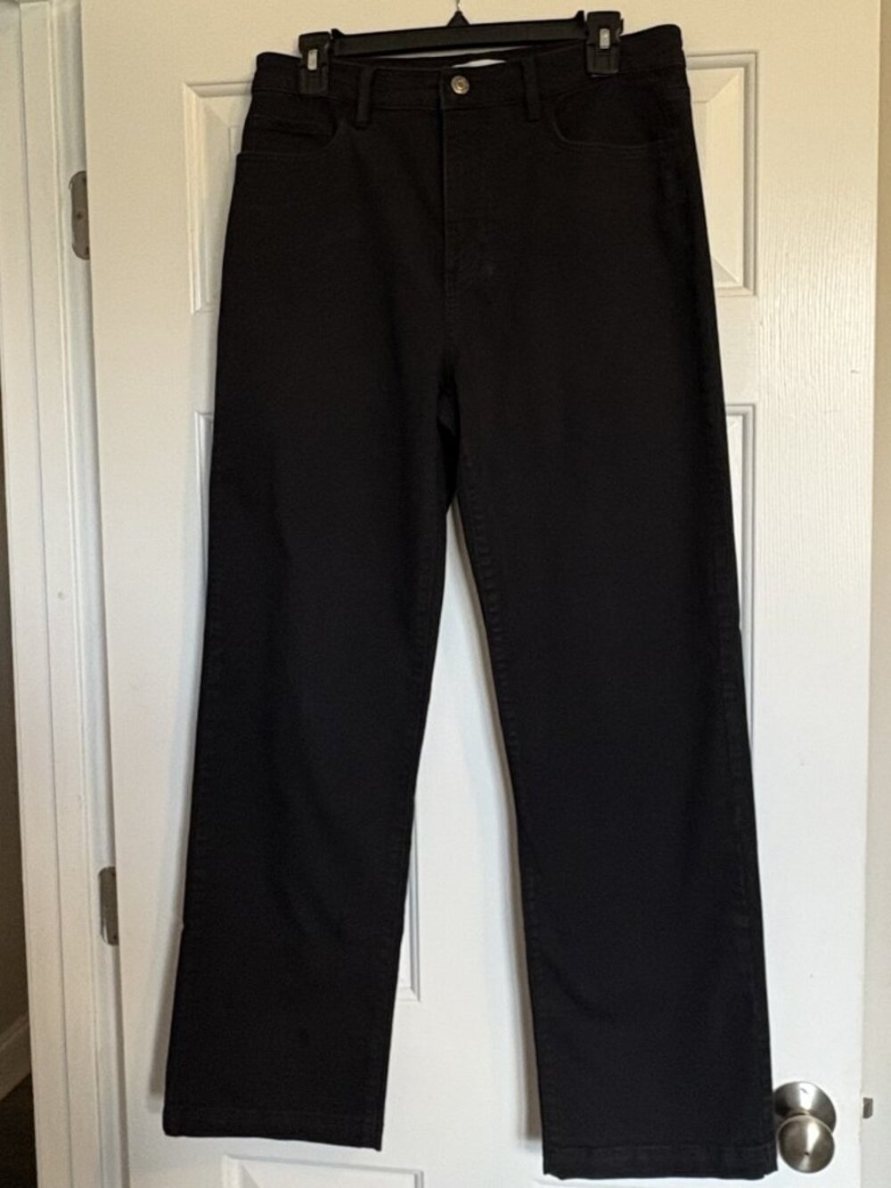 Loft Soft Stretch Wide Leg Flare Jeans Black Size 8